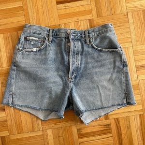 Agolde Dee High Rise Button Fly Shorts